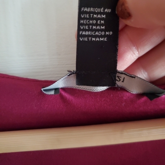 Forever 21 Red burgundy 3/4 Sleeve Round Neck Lace Bodycon Dress Size S - Picture 5 of 7